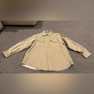 EUC! Men 's L Brooks BrothersCorduroy Casual Tan 100% Cotton LS Shirt